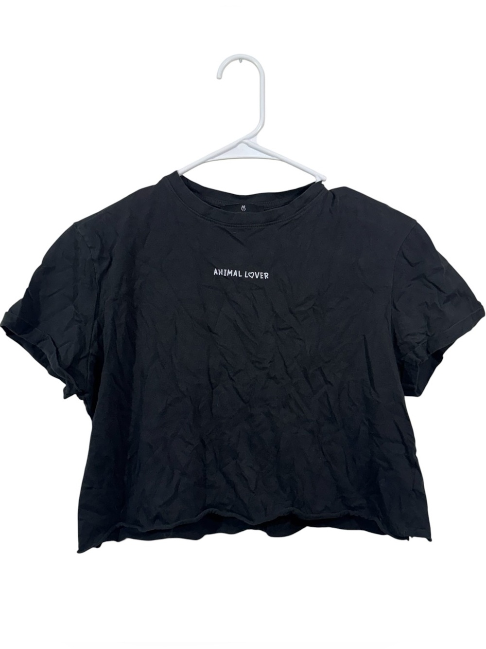 Mattelsa Columbia Black Animal Lover Graphic Short Sleeve Crop T-Shirt